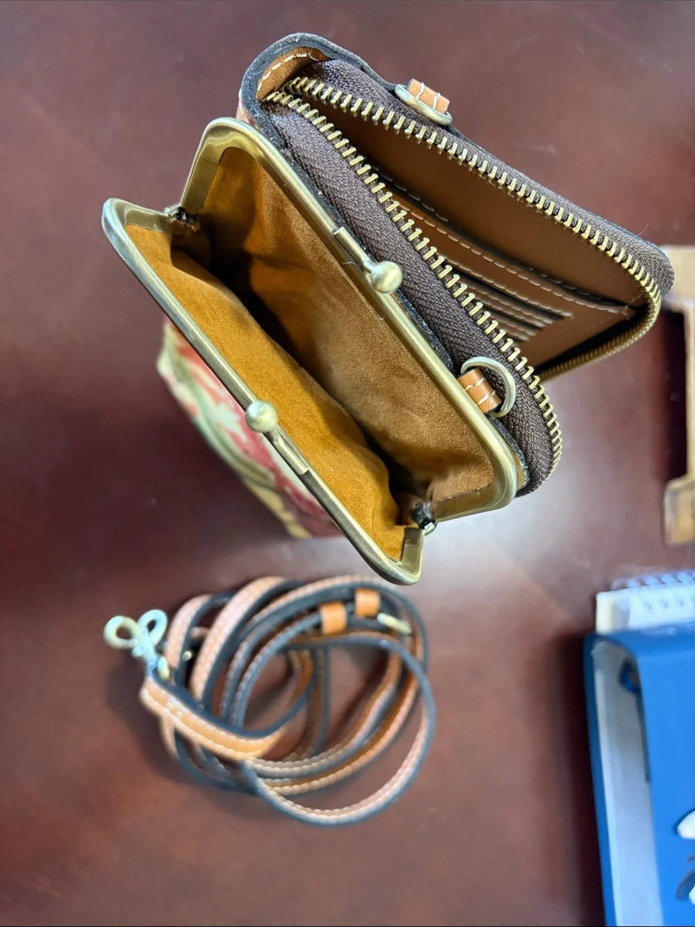 Patricia Nash Leather Pertina Frame Phone Crossbody